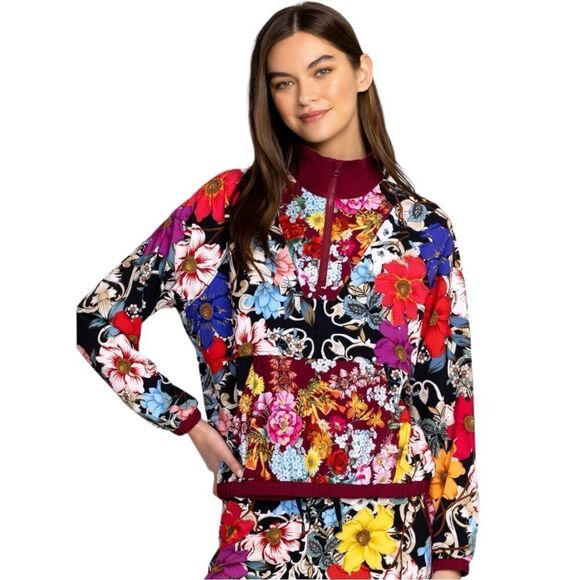 Johnny Was ARCHIBAL MOCK NECK PULLOVER JACKET SMALL NEW WITH TAGS $375 floral - Picture 3 of 7